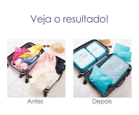 organizador de mala de viagem kit 6 peças ilarone 2